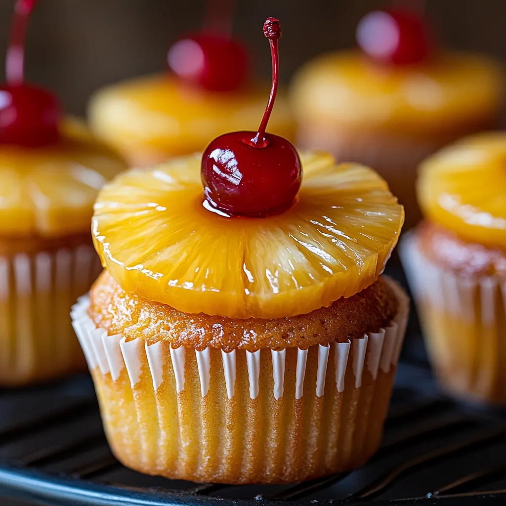 A cupcake with a cherry on top.