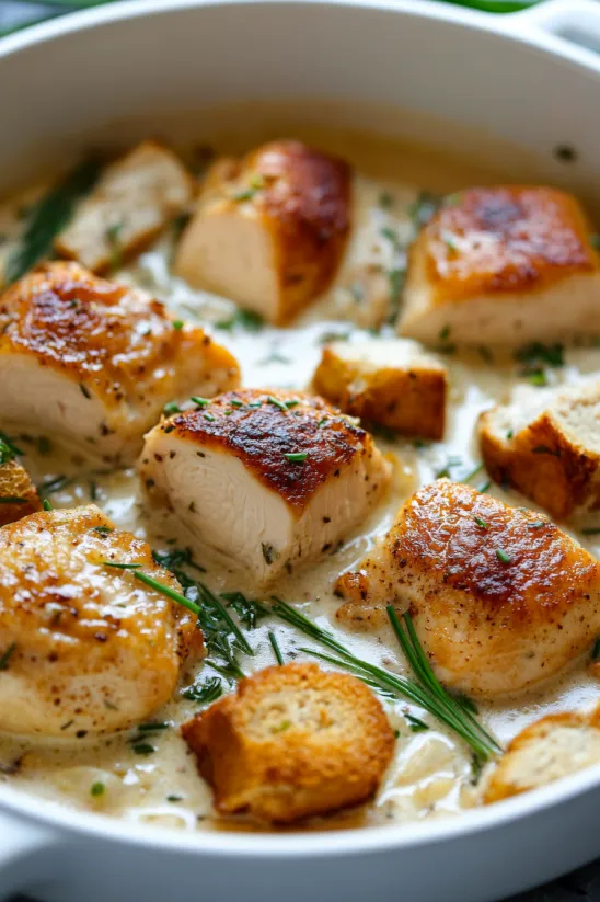 A dish of stuffed pork chops.