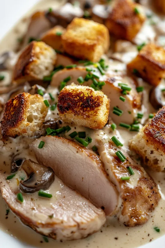 A plate of stuffed pork chops.