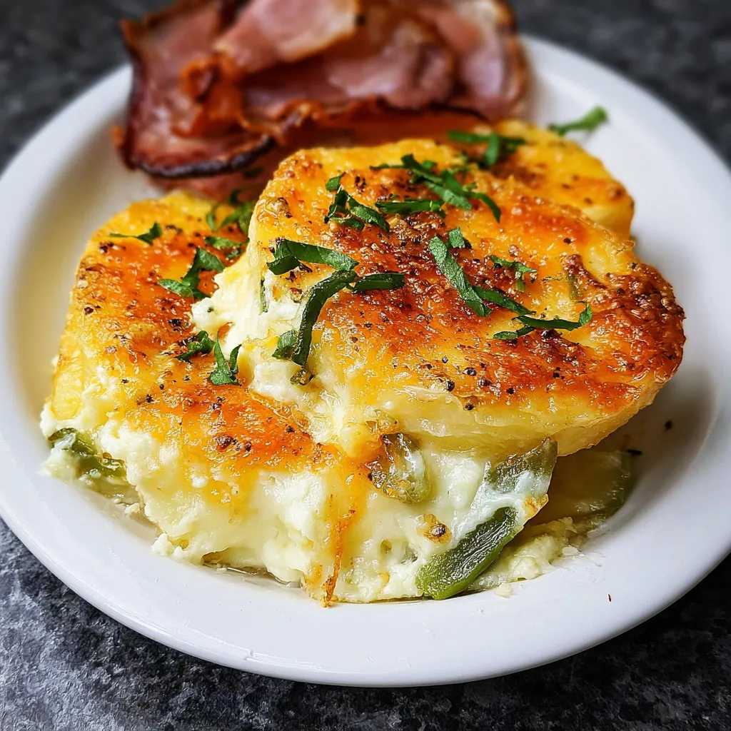 A plate of jalapeño au gratin potatoes.