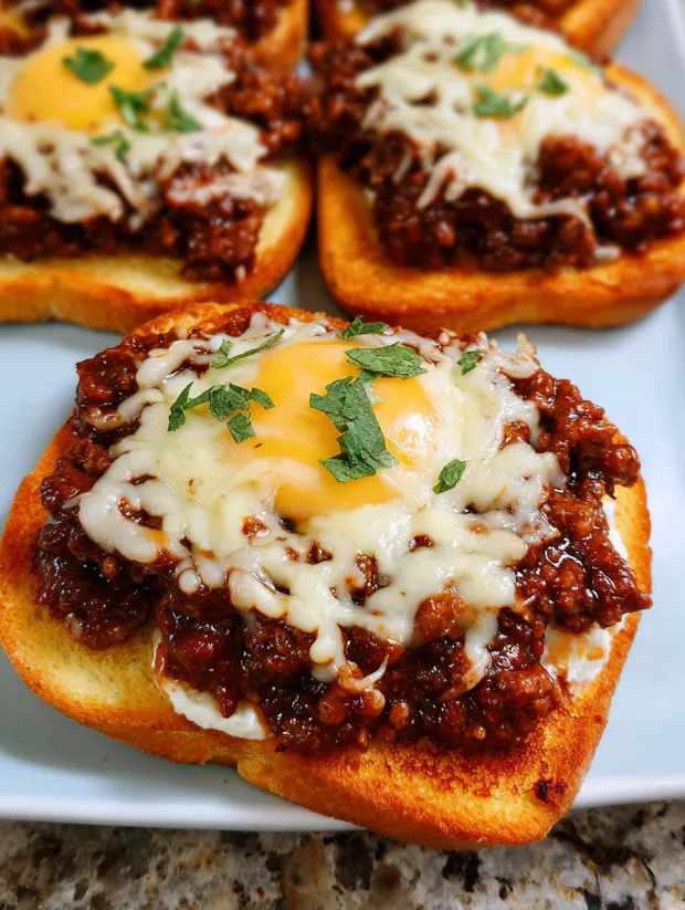 A plate of Texas Toast Sloppy Joes.