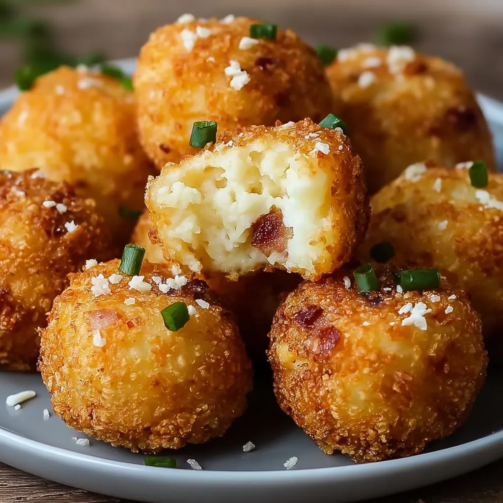 A plate of loaded mashed potato bites.