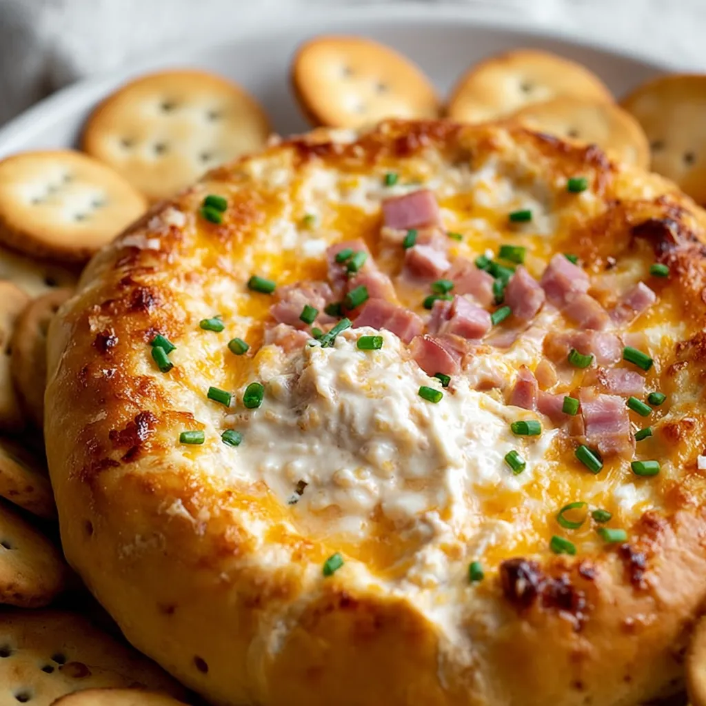 A cheese and bacon covered pizza with crackers on top.