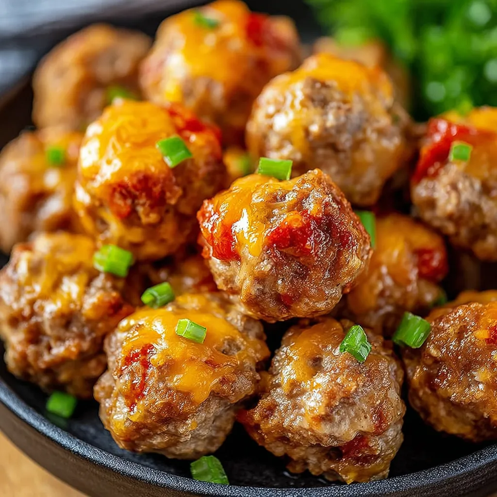 A bowl of meatballs with cheese and cream.