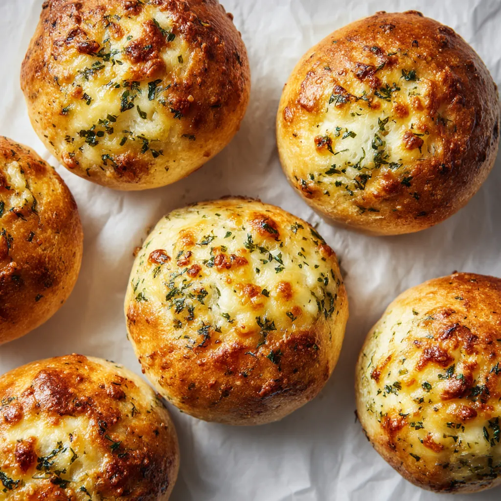 A group of cheese bombs on a table.
