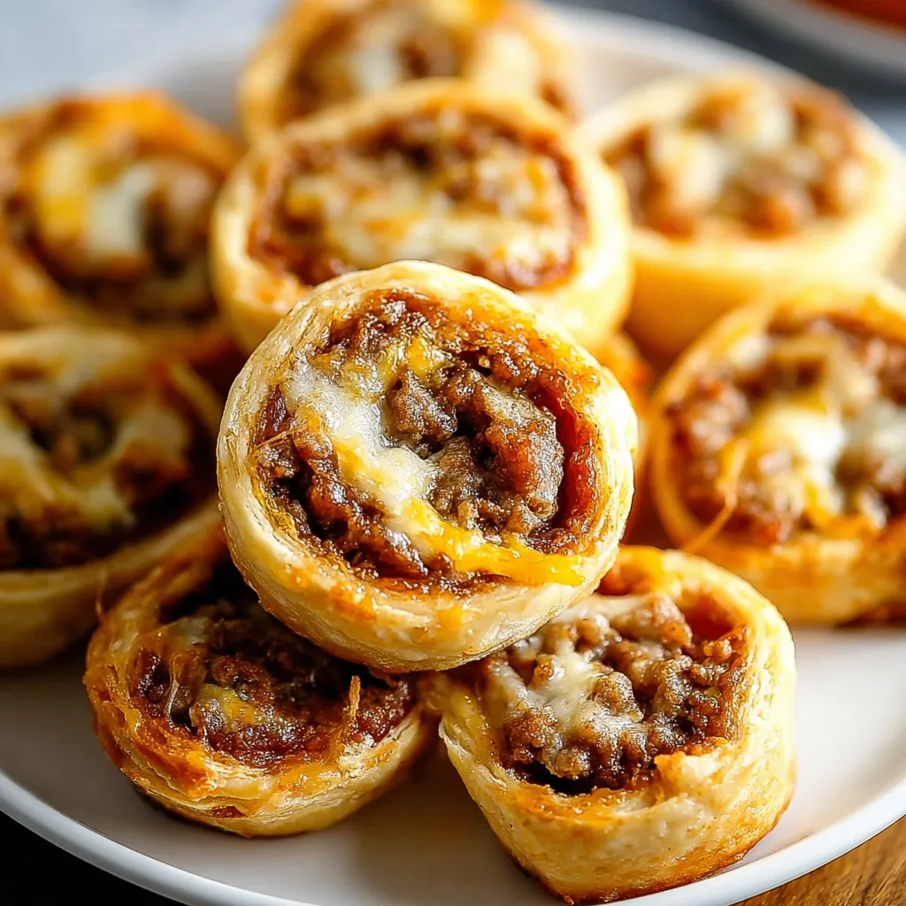 A plate of sausage pinwheels.