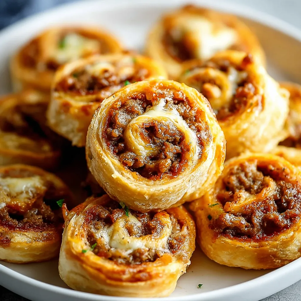 A plate of sausage pinwheels.