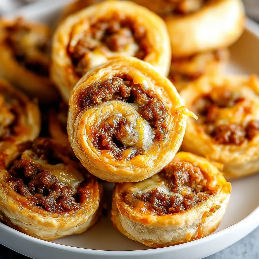 A plate of sausage pinwheels.