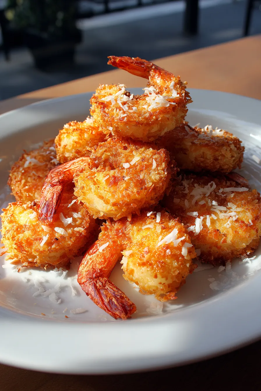 A plate of coconut shrimp.