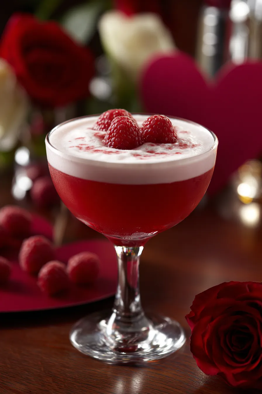 A glass of Love Potion #9 Cocktail with a strawberry on top.