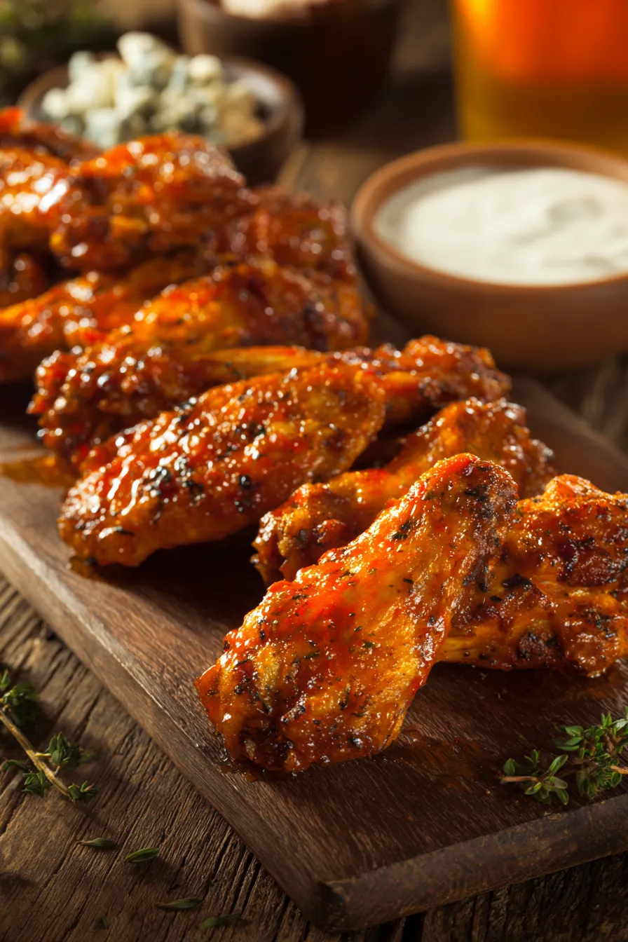 A plate of buffalo chicken wings.