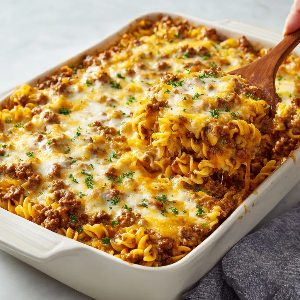 A person is serving a taco hashbrown casserole.