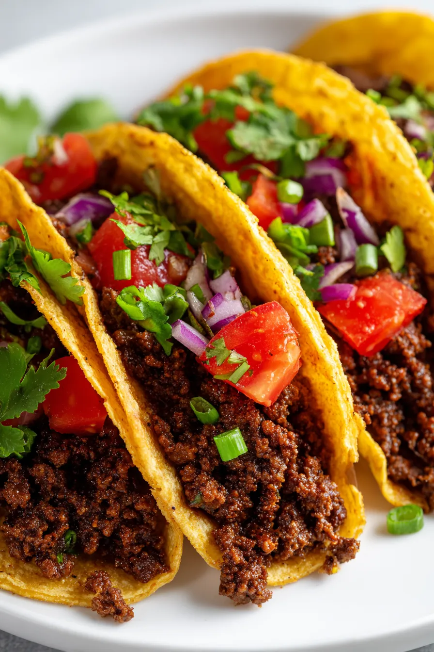 A plate of sloppy joes tacos.