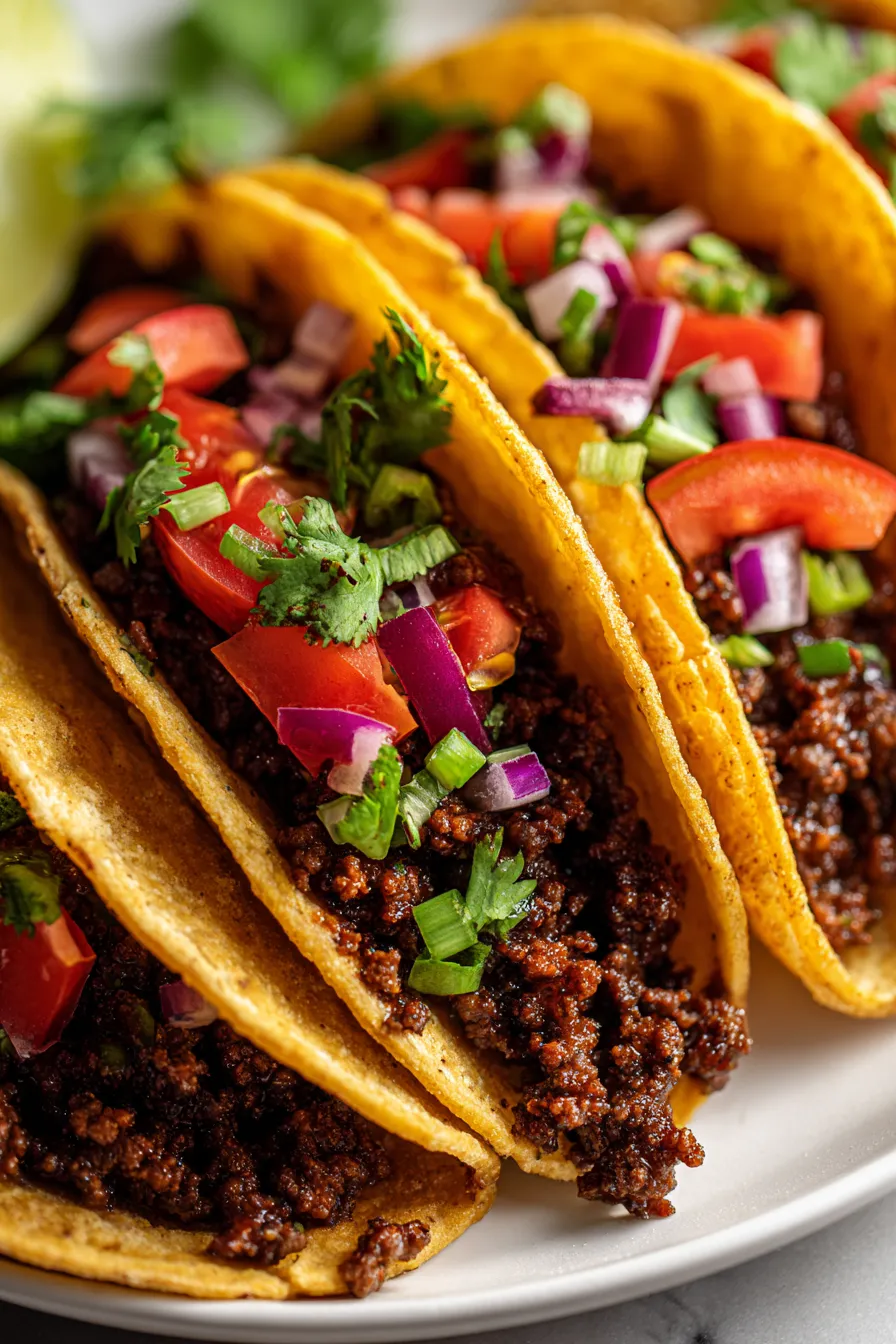 A plate of sloppy joes tacos.