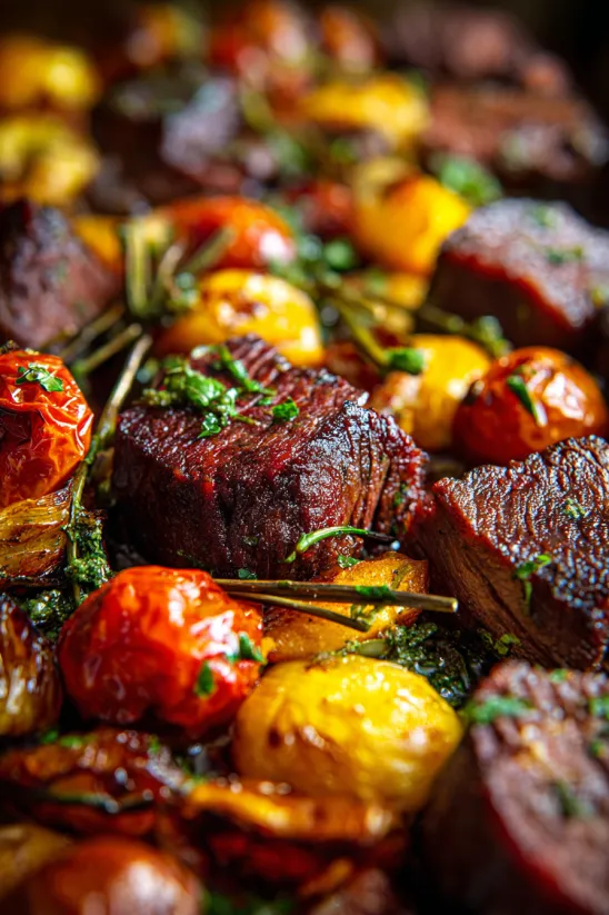 A close up of a delicious looking pot roast.