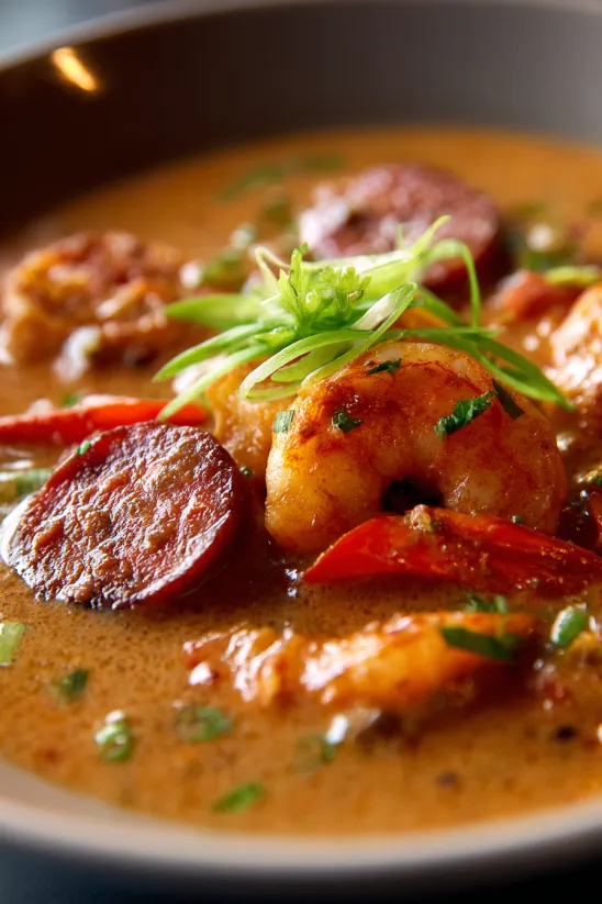 A plate of Shrimp and Grits.