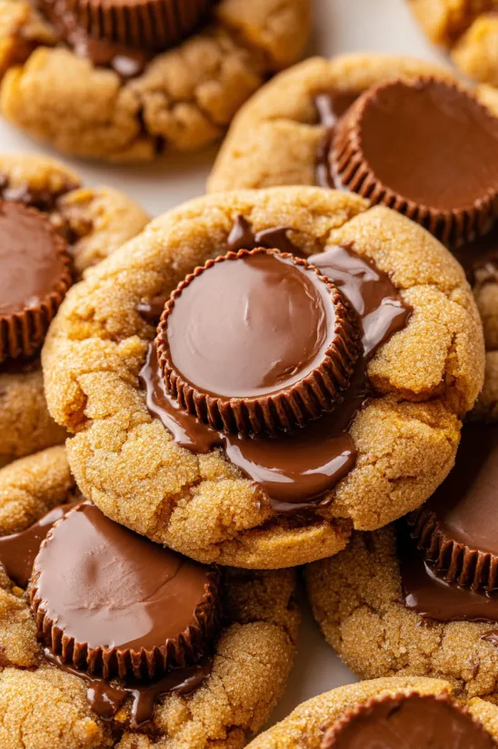 A close up of a Reese's Peanut Butter Cookie.
