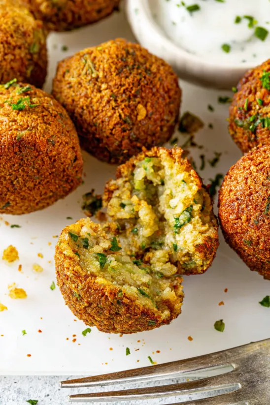 A plate of boudin balls.