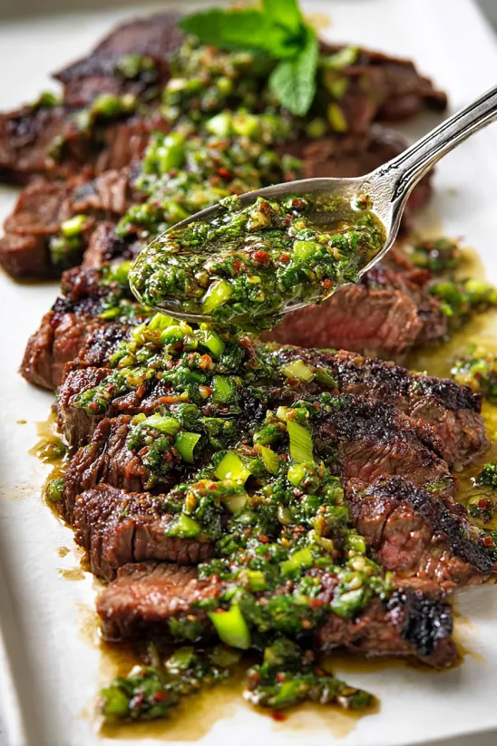 A close up of a piece of meat with sauce on it.