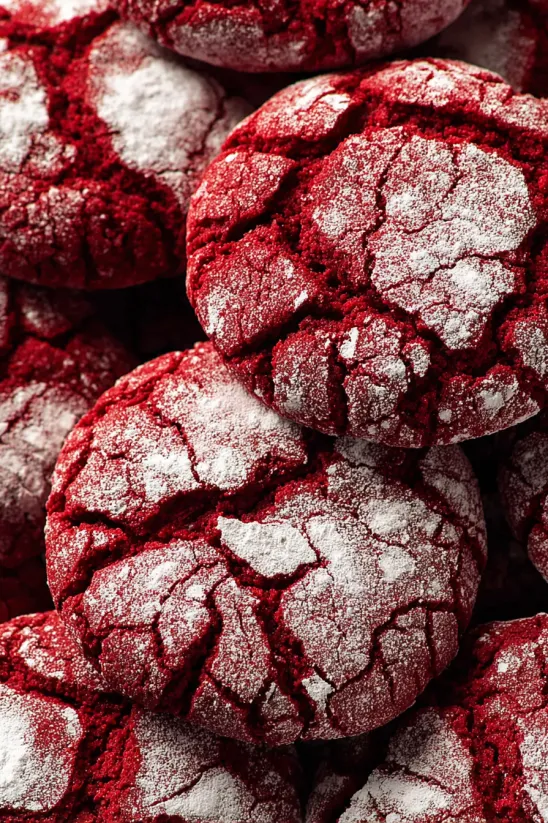 Red velvet crinkle cookies.
