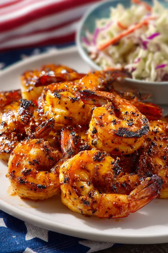 Colossal Grilled Shrimp with Harissa Marinade.