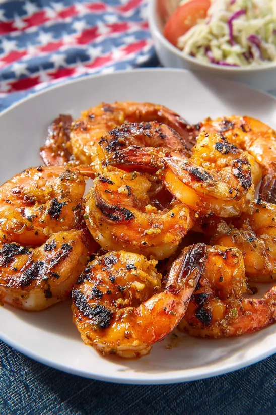 Colossal Grilled Shrimp with Harissa Marinade.