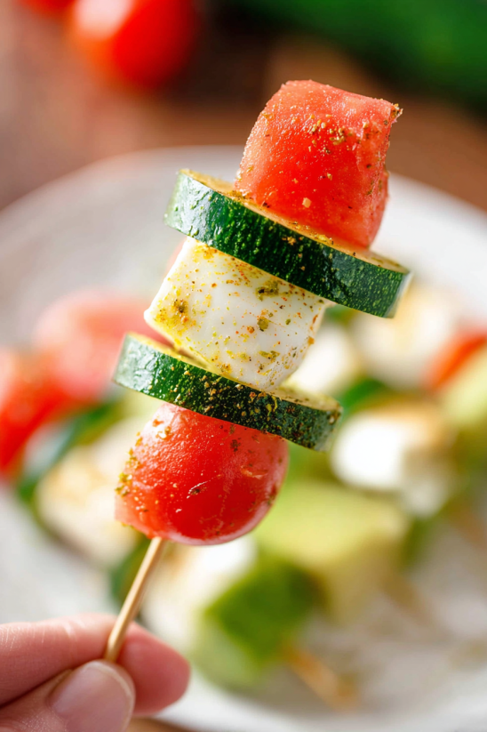 A plate of healthy Mexican snacks.