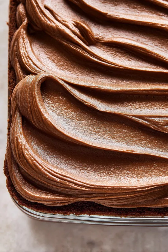 A chocolate cake with a chocolate frosting.
