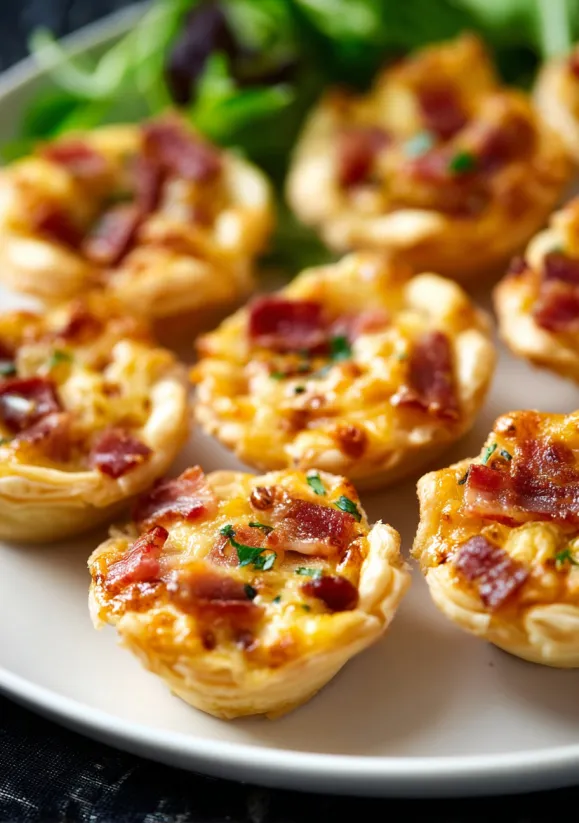 A plate of cheesy bacon rotel cups.