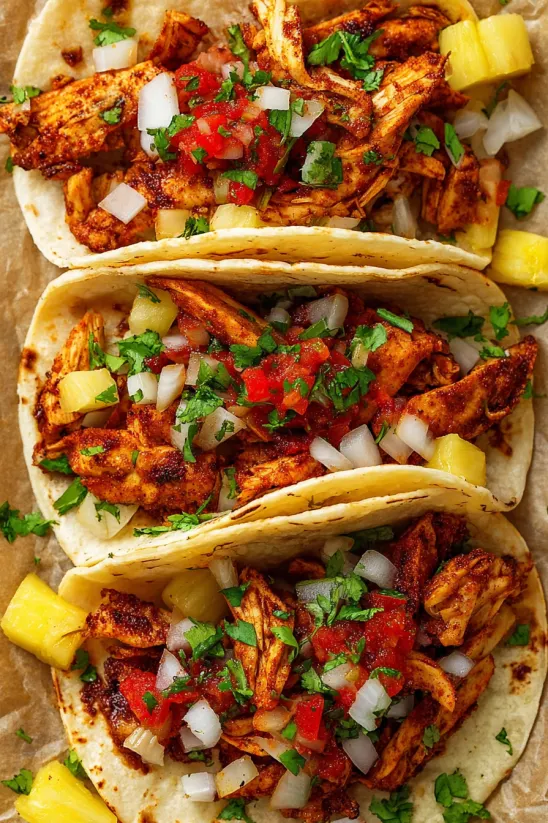 A plate of tacos al pastor.