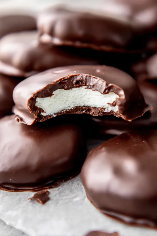 A chocolate covered peppermint patty.