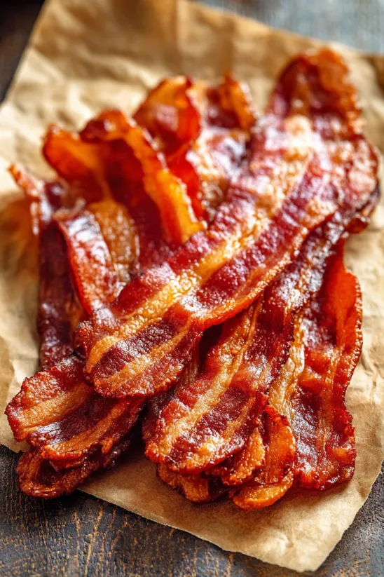 Bacon on a paper towel.