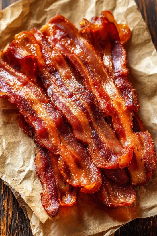 Bacon on a paper towel.