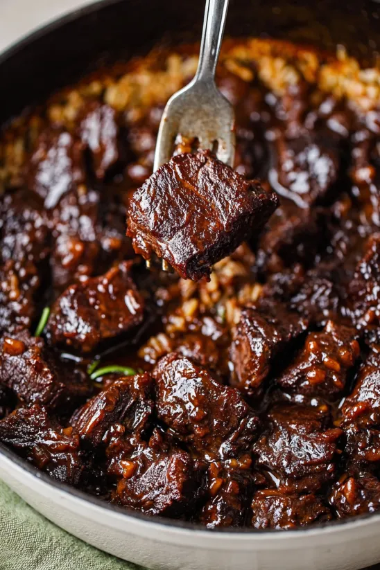 A spoon is in a bowl of chili.