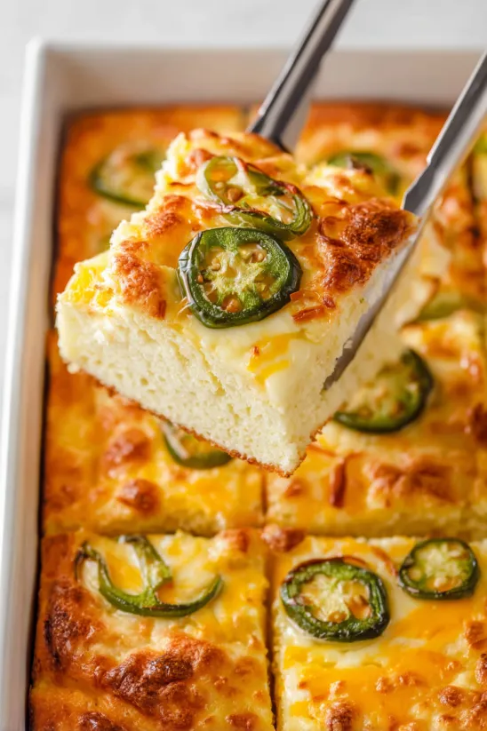A slice of cheddar jalape&#241;o cornbread.
