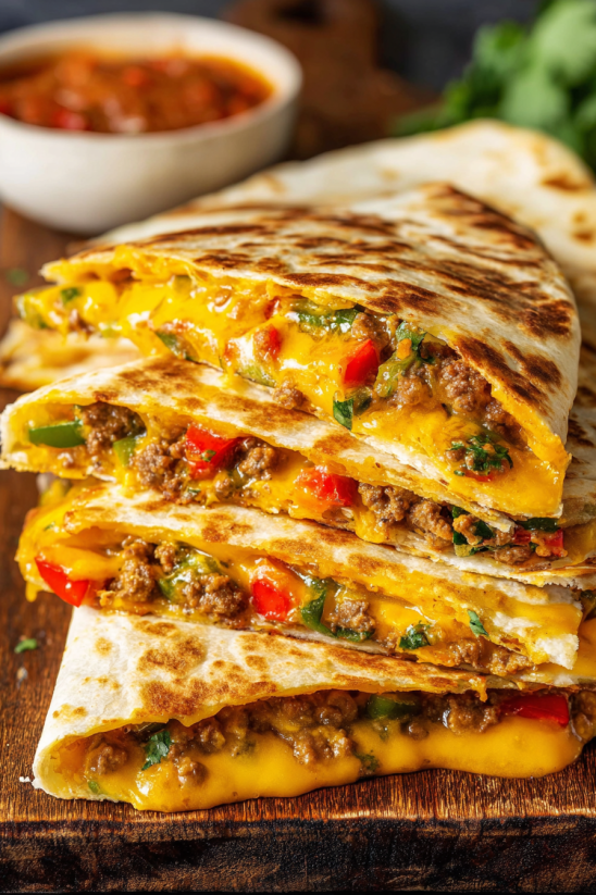 A taco bell crunch wrap supreme is shown with meat, cheese, and vegetables.