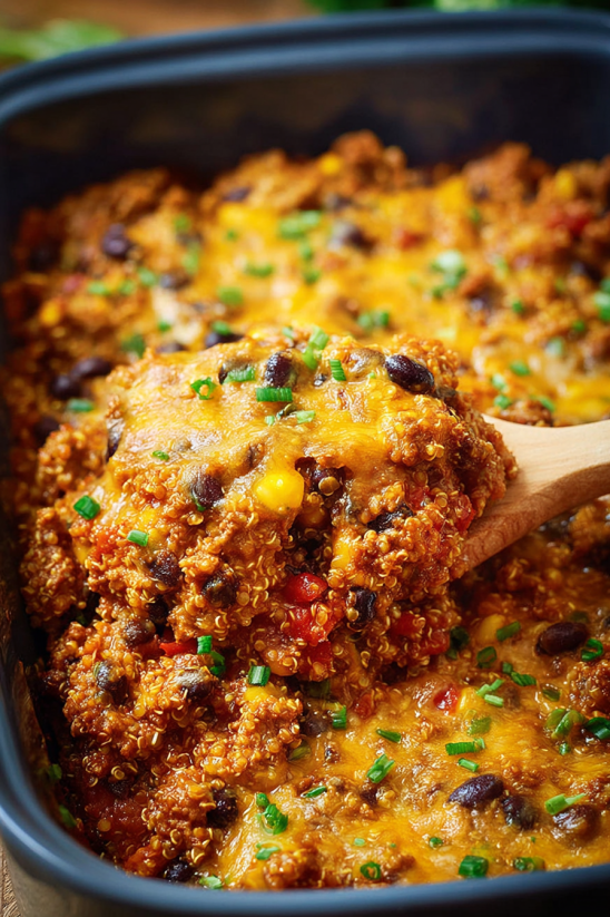 A close up of a spoon in a bowl of food.