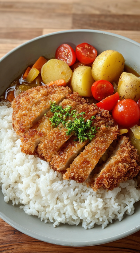 A plate of food with chicken and rice.