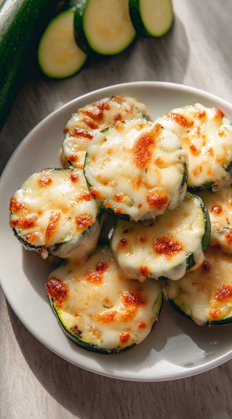 A plate of baked parmesan zucchini.