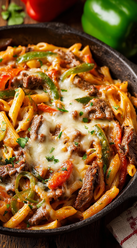 A close up of a delicious pasta dish.