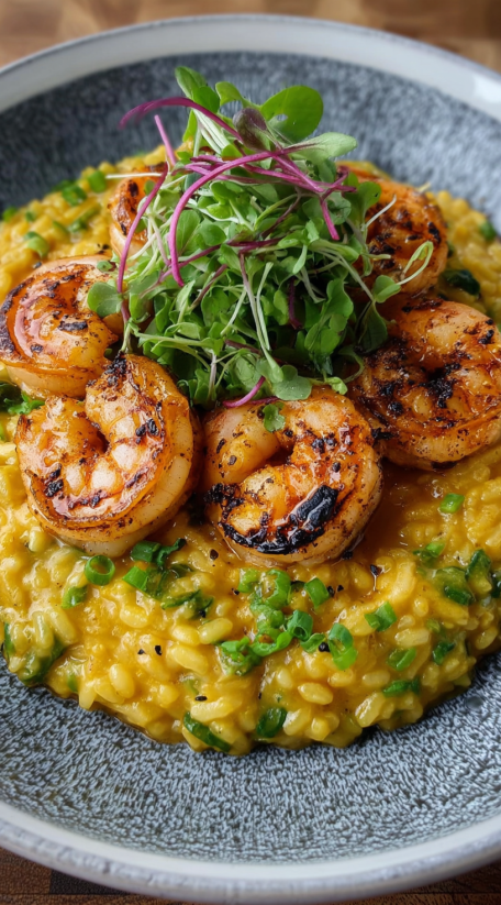 Saffron Shrimp Risotto.