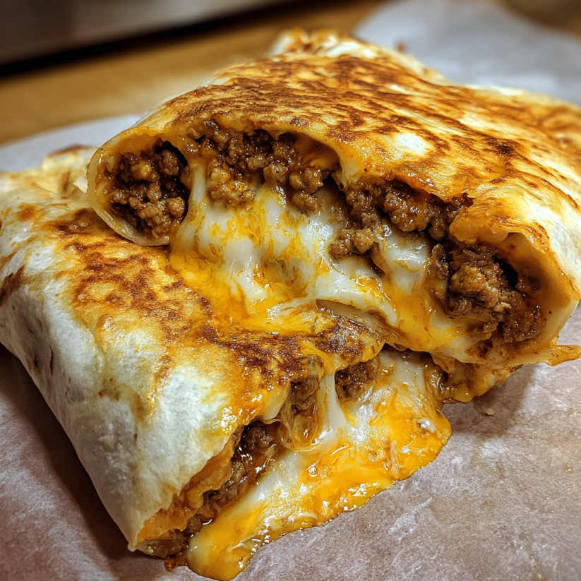 A cheesy grilled cheese burrito.