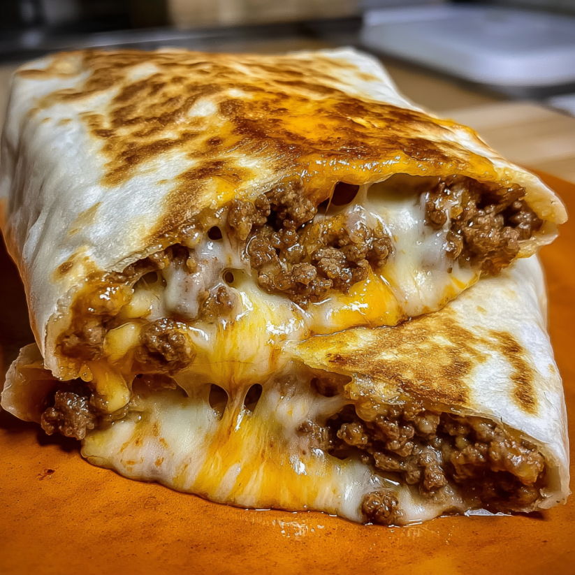 A cheesy grilled cheese burrito.