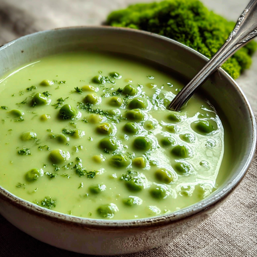 A bowl of creamy garden peas.
