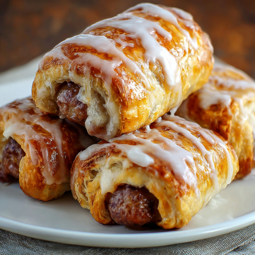 A plate of cinnamon sausage rolls.