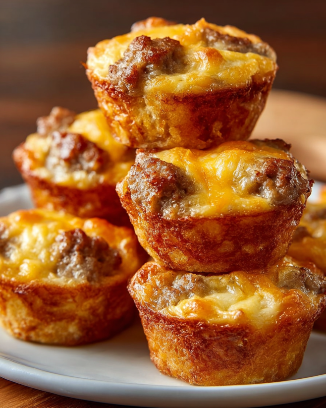 Sausage, egg, and cheese bisquick muffins.