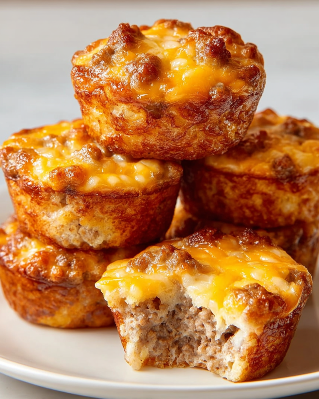 Sausage, egg, cheese, and bisquick muffins.