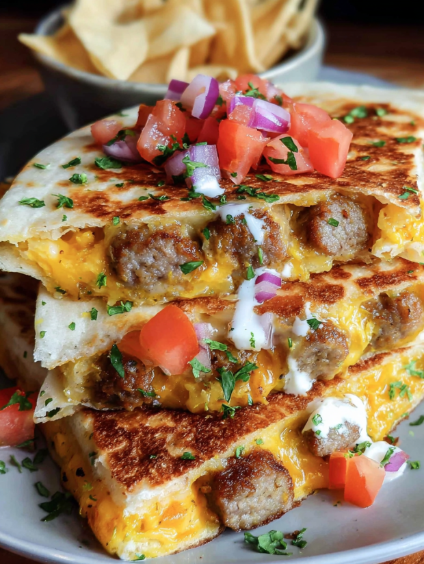 Breakfast quesadillas with eggs.