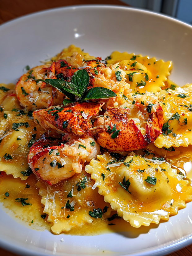 A plate of zesty lobster lemon butter.