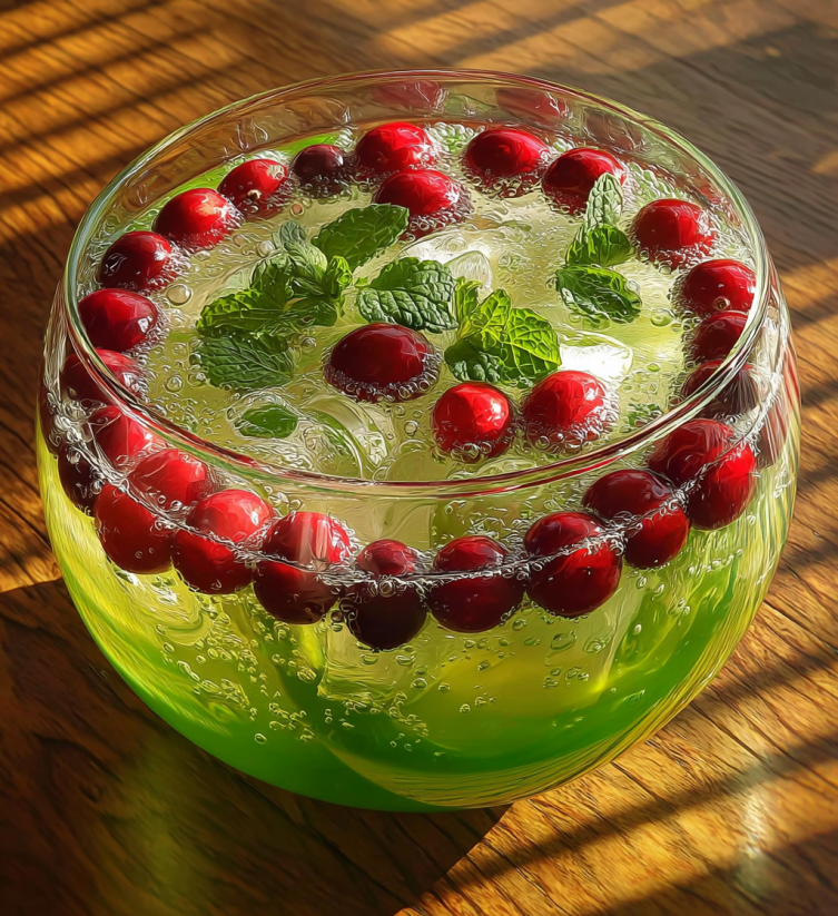 A green bowl filled with a green drink.